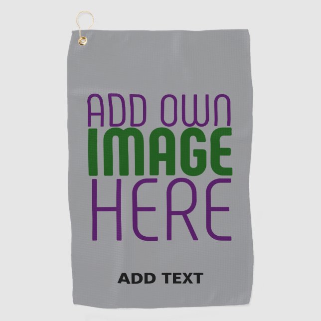 MODERN EDITABLE SIMPLE ASH IMAGE TEXT TEMPLATE GOLF TOWEL (Front)