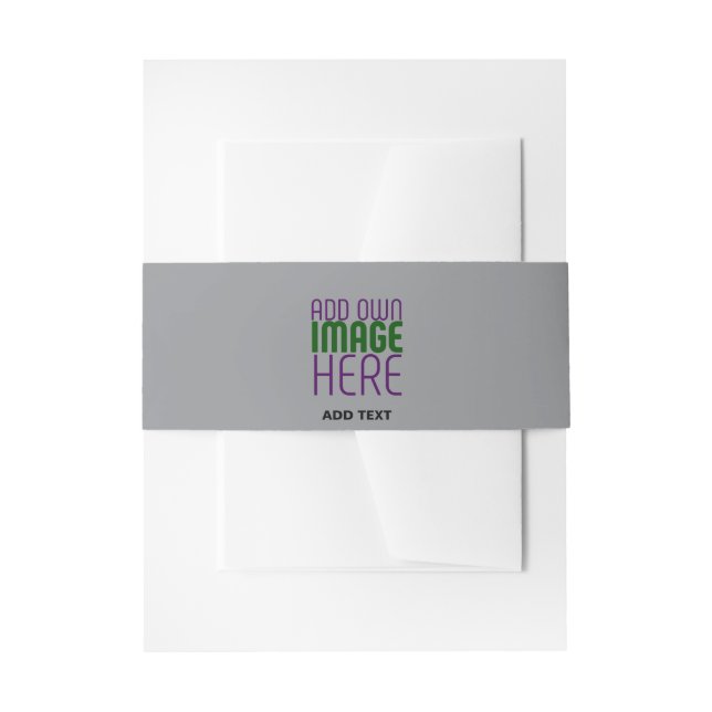 MODERN EDITABLE SIMPLE ASH IMAGE TEXT TEMPLATE INVITATION BELLY BAND (Front Example)