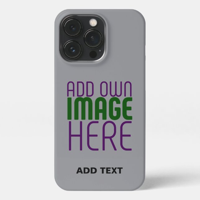 MODERN EDITABLE SIMPLE ASH IMAGE TEXT TEMPLATE iPhone CASE (Back)