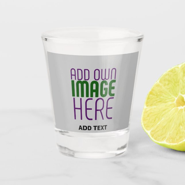 MODERN EDITABLE SIMPLE ASH IMAGE TEXT TEMPLATE SHOT GLASS (Front)