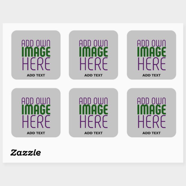 MODERN EDITABLE SIMPLE ASH IMAGE TEXT TEMPLATE SQUARE STICKER (Sheet)