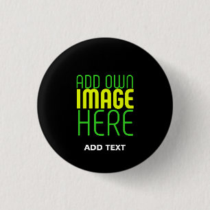 MODERN EDITABLE SIMPLE BLACK IMAGE TEXT TEMPLATE 3 CM ROUND BADGE
