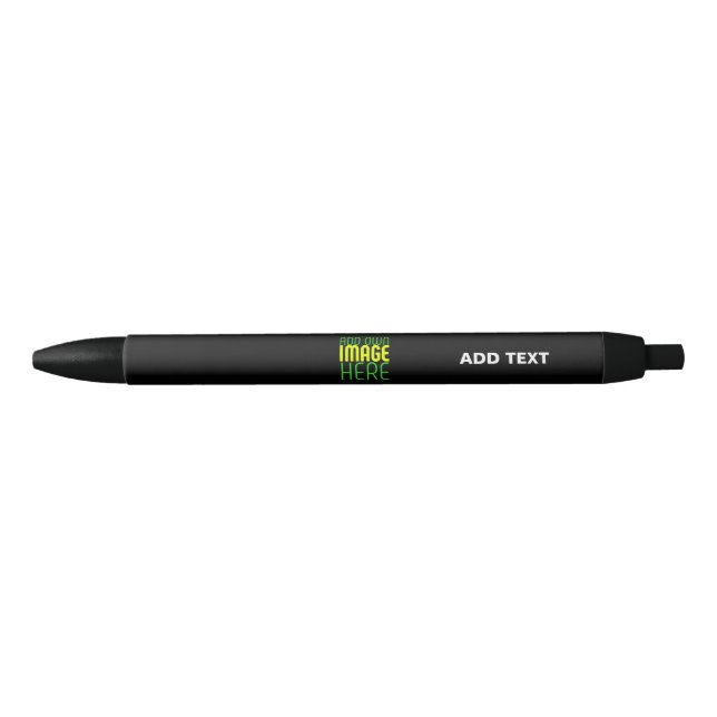 MODERN EDITABLE SIMPLE BLACK IMAGE TEXT TEMPLATE BLUE INK PEN (Front)