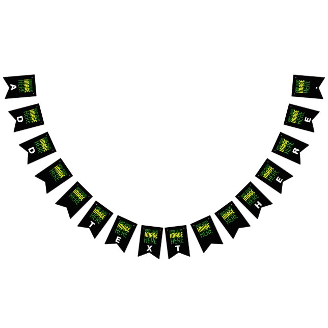 MODERN EDITABLE SIMPLE BLACK IMAGE TEXT TEMPLATE BUNTING  (All)