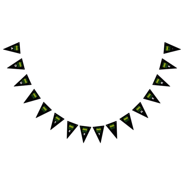 MODERN EDITABLE SIMPLE BLACK IMAGE TEXT TEMPLATE BUNTING  (All)