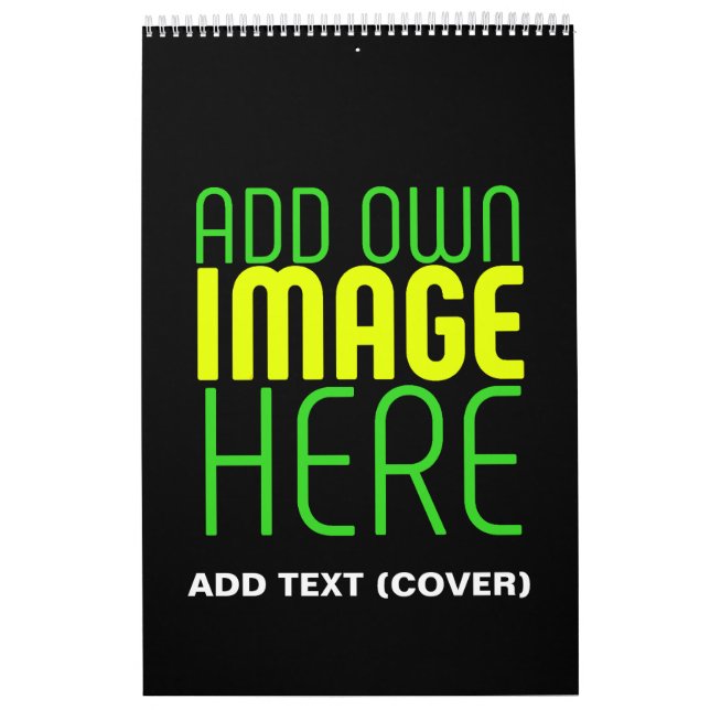MODERN EDITABLE SIMPLE BLACK IMAGE TEXT TEMPLATE CALENDAR (Cover)