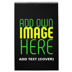 MODERN EDITABLE SIMPLE BLACK IMAGE TEXT TEMPLATE CALENDAR