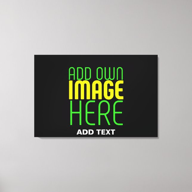 MODERN EDITABLE SIMPLE BLACK IMAGE TEXT TEMPLATE CANVAS PRINT (Front)