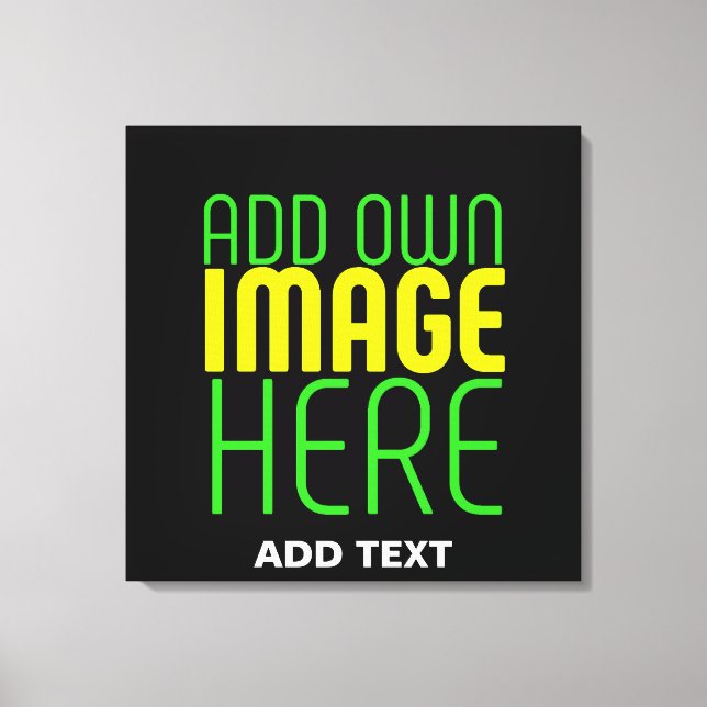 MODERN EDITABLE SIMPLE BLACK IMAGE TEXT TEMPLATE CANVAS PRINT (Front)