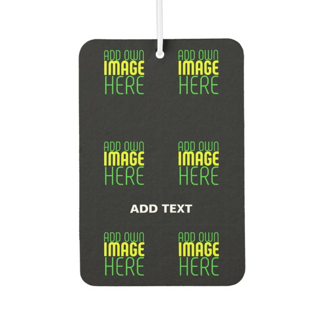 MODERN EDITABLE SIMPLE BLACK IMAGE TEXT TEMPLATE CAR AIR FRESHENER (Front)