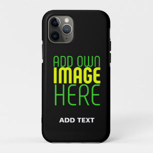MODERN EDITABLE SIMPLE BLACK IMAGE TEXT TEMPLATE iPhone 11 PRO CASE