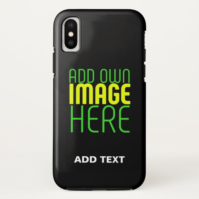 MODERN EDITABLE SIMPLE BLACK IMAGE TEXT TEMPLATE Case-Mate iPhone CASE (Back)