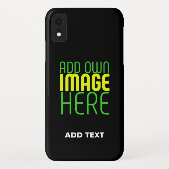 MODERN EDITABLE SIMPLE BLACK IMAGE TEXT TEMPLATE Case-Mate iPhone CASE (Back)
