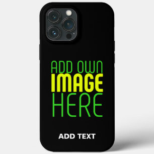 MODERN EDITABLE SIMPLE BLACK IMAGE TEXT TEMPLATE iPhone 13 PRO MAX CASE