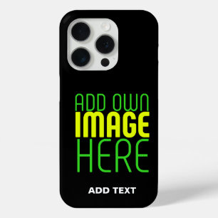 MODERN EDITABLE SIMPLE BLACK IMAGE TEXT TEMPLATE iPhone 15 PRO CASE