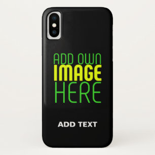 MODERN EDITABLE SIMPLE BLACK IMAGE TEXT TEMPLATE iPhone X CASE