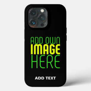 MODERN EDITABLE SIMPLE BLACK IMAGE TEXT TEMPLATE iPhone 13 PRO CASE