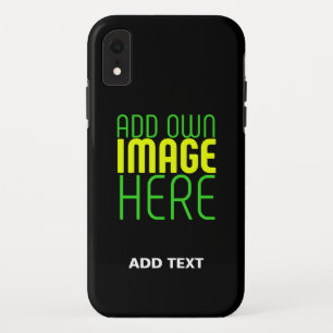 MODERN EDITABLE SIMPLE BLACK IMAGE TEXT TEMPLATE iPhone XR CASE