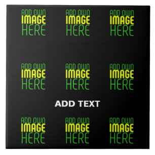 MODERN EDITABLE SIMPLE BLACK IMAGE TEXT TEMPLATE CERAMIC TILE