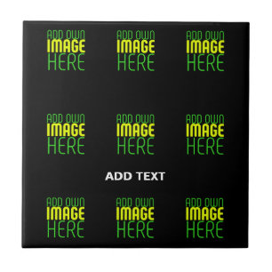 MODERN EDITABLE SIMPLE BLACK IMAGE TEXT TEMPLATE CERAMIC TILE