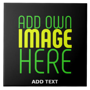 MODERN EDITABLE SIMPLE BLACK IMAGE TEXT TEMPLATE CERAMIC TILE