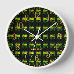 MODERN EDITABLE SIMPLE BLACK IMAGE TEXT TEMPLATE CLOCK