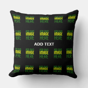 MODERN EDITABLE SIMPLE BLACK IMAGE TEXT TEMPLATE CUSHION