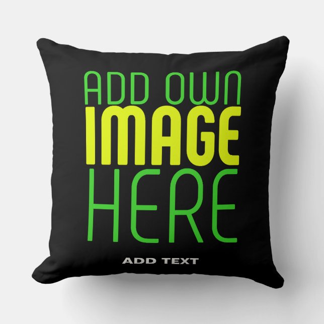MODERN EDITABLE SIMPLE BLACK IMAGE TEXT TEMPLATE CUSHION (Front)