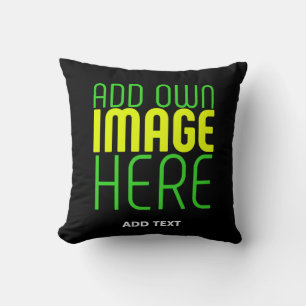 MODERN EDITABLE SIMPLE BLACK IMAGE TEXT TEMPLATE CUSHION