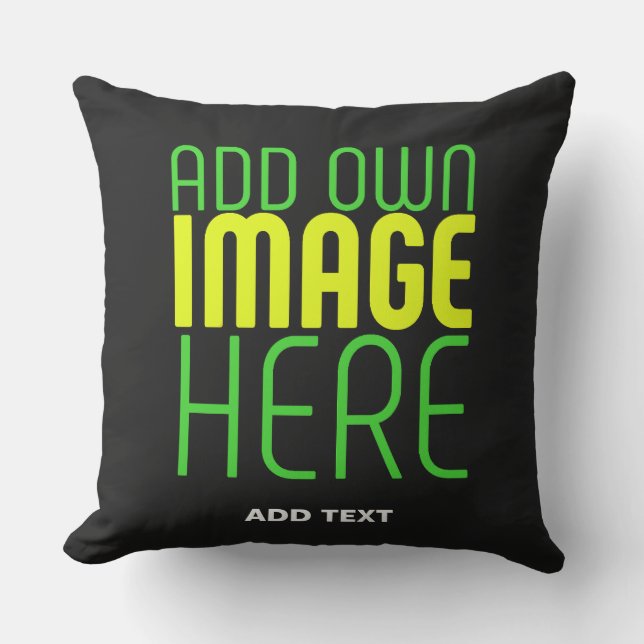 MODERN EDITABLE SIMPLE BLACK IMAGE TEXT TEMPLATE CUSHION (Front)