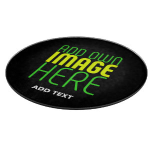MODERN EDITABLE SIMPLE BLACK IMAGE TEXT TEMPLATE CUTTING BOARD