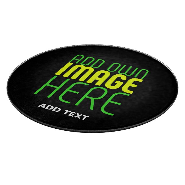MODERN EDITABLE SIMPLE BLACK IMAGE TEXT TEMPLATE CUTTING BOARD (Corner)