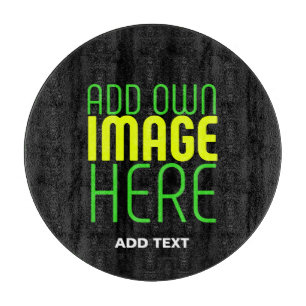 MODERN EDITABLE SIMPLE BLACK IMAGE TEXT TEMPLATE CUTTING BOARD