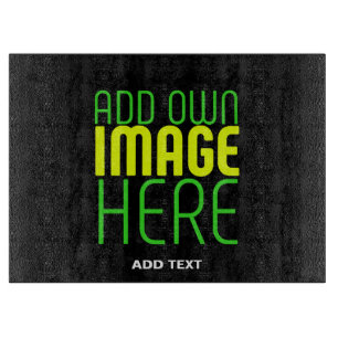 MODERN EDITABLE SIMPLE BLACK IMAGE TEXT TEMPLATE CUTTING BOARD