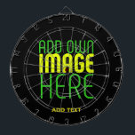 MODERN EDITABLE SIMPLE BLACK IMAGE TEXT TEMPLATE DARTBOARD<br><div class="desc">THIS IS A DESIGN FITTING FOR CUSTOMERS.YOU CAN CHANGE, RESIZE OR ADD LOGO, PHOTO, TEXT AND COLOURS THE WAY YOU WANT.THANK YOU.</div>