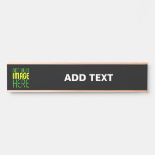 MODERN EDITABLE SIMPLE BLACK IMAGE TEXT TEMPLATE DOOR SIGN