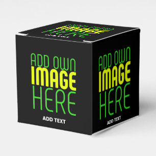 MODERN EDITABLE SIMPLE BLACK IMAGE TEXT TEMPLATE FAVOUR BOX