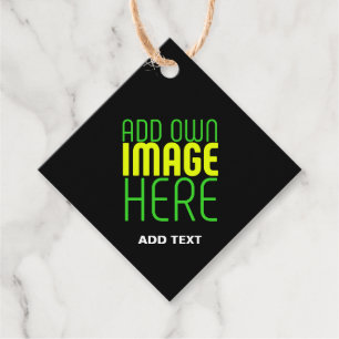 MODERN EDITABLE SIMPLE BLACK IMAGE TEXT TEMPLATE FAVOUR TAGS