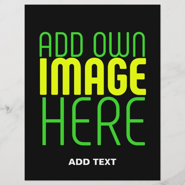 MODERN EDITABLE SIMPLE BLACK IMAGE TEXT TEMPLATE FLYER (Front)
