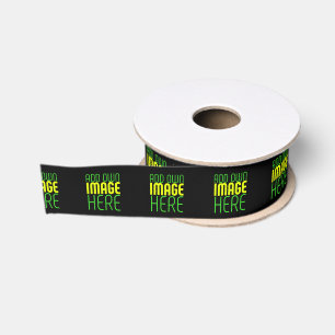MODERN EDITABLE SIMPLE BLACK IMAGE TEXT TEMPLATE GROSGRAIN RIBBON