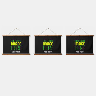 MODERN EDITABLE SIMPLE BLACK IMAGE TEXT TEMPLATE HANGING TAPESTRY
