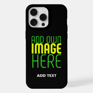 MODERN EDITABLE SIMPLE BLACK IMAGE TEXT TEMPLATE iPhone 15 PRO MAX CASE