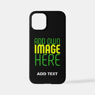 MODERN EDITABLE SIMPLE BLACK IMAGE TEXT TEMPLATE iPhone 12 MINI CASE