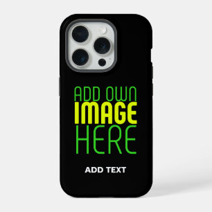 MODERN EDITABLE SIMPLE BLACK IMAGE TEXT TEMPLATE iPhone 15 PRO CASE