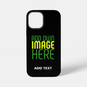 MODERN EDITABLE SIMPLE BLACK IMAGE TEXT TEMPLATE iPhone 12 MINI CASE