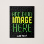 MODERN EDITABLE SIMPLE BLACK IMAGE TEXT TEMPLATE JIGSAW PUZZLE<br><div class="desc">THIS IS A DESIGN FITTING FOR CUSTOMERS.YOU CAN CHANGE, RESIZE OR ADD LOGO, PHOTO, TEXT AND COLOURS THE WAY YOU WANT.THANK YOU.</div>
