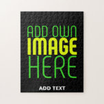 MODERN EDITABLE SIMPLE BLACK IMAGE TEXT TEMPLATE JIGSAW PUZZLE<br><div class="desc">THIS IS A DESIGN FITTING FOR CUSTOMERS.YOU CAN CHANGE, RESIZE OR ADD LOGO, PHOTO, TEXT AND COLOURS THE WAY YOU WANT.THANK YOU.</div>