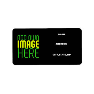 MODERN EDITABLE SIMPLE BLACK IMAGE TEXT TEMPLATE LABEL