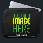 MODERN EDITABLE SIMPLE BLACK IMAGE TEXT TEMPLATE LAPTOP SLEEVE<br><div class="desc">THIS IS A DESIGN FITTING FOR CUSTOMERS.YOU CAN CHANGE, RESIZE OR ADD LOGO, PHOTO, TEXT AND COLOURS THE WAY YOU WANT.THANK YOU.</div>