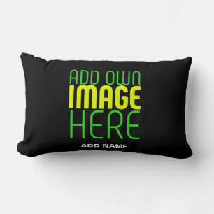 MODERN EDITABLE SIMPLE BLACK IMAGE TEXT TEMPLATE LUMBAR CUSHION